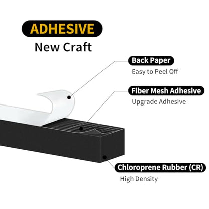 Weather Stripping Door Seal Strip,Door Weather Stripping,Strong Adhesive, Weatherproof, Reduce Noise, Gap Filler, Foam Insulation Tape for Doors and Windows (Black,1/2 in x 3/8 in x 13Ft) - size: 1/2 In x 3/8 In x 13Ft