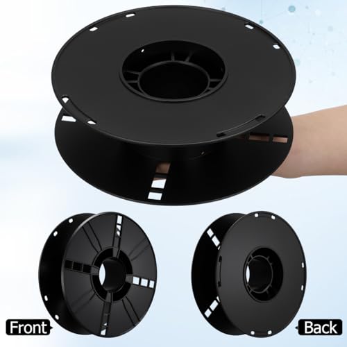 NUOBESTY Wire Spool Cable Reel Organizer, 7.87 in Black Storage Wheel Empty Plastic Extension Cord Reel for Cords, Rope, Ethernet, 1KG 3D Printer Filament Respooling, Garage & RV Cable Management