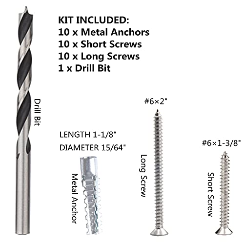 Screw Door Security Hardware Repair Kit - Jamb Reinforcement & Stripped Hinge Repair (Silver) - color: Silver