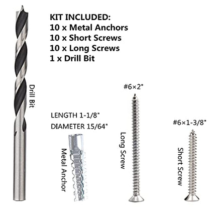 Screw Door Security Hardware Repair Kit - Jamb Reinforcement & Stripped Hinge Repair (Silver) - color: Silver