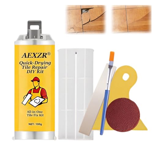 AEXZR Quick-Drying Tile Repair DIY Kit, 2026 New Professional Porcelain Repair Kit, Multifunctional Tile Stone Crack Repair Kit, Suitable for all types of ceramic tiles, granite, and marble (1 Set) - color: 1 Set
