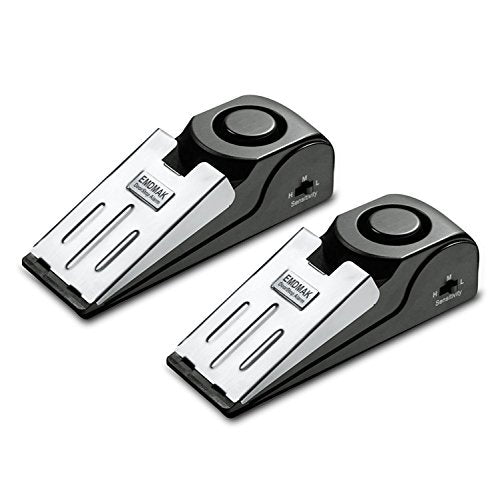 EMDMAK Door Stop Alarm with 120DB Siren Door Stop for Home & Travel (Black) (Pack of 2) - color: Black, size: 2 Pack