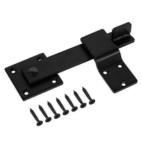 HILLMASTER Sturdy 6" Farm Flip Fence Gate Latch, Barn Door Lock Flip Latch Hardware, Rustic Gate Lock for Cabinet, Shed, Sliding Doors, Matte Black - size: 6in
