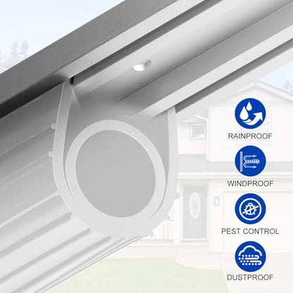 DGSL Garage Door Seals Bottom Rubber Weather Stripping Kit Seal Strip Replacement, Universal Weatherproof Threshold Buffering Sealing Rubber 5/16 inch T Ends (16 Ft, White) - color: White, size: 16 Ft