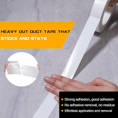 White Duct Tape 1 Inch x 33 Yards, Heavy Duty Waterproof Repair Tape, Straight Hand-Tear Cloth Tape for DIY Craft, Camping Gear, Home Maintenance & Packing - color: White