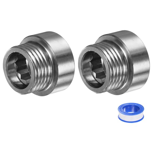 M METERXITY Shower Head Extension Arm, Stainless Steel G1/2 Male to Female Extension Pipe Fitting Adapter with PTFE Thread Seal Tape for Shower/Faucet, Pipe Plumbing Coupler 0.79"/20mm 2-Pack - size: 0.8"/20mm