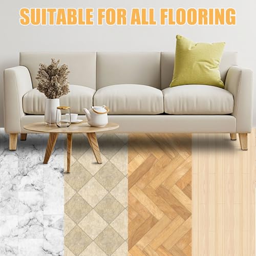 12PCS Non-Slip Furniture Pads for Hardwood Floors, 2'' X 2'' Cuttable Silicone Floor Pads for Furniture to Keep Furnitures from Sliding, No Adhesive Residue, Protecting Floors from Scratching