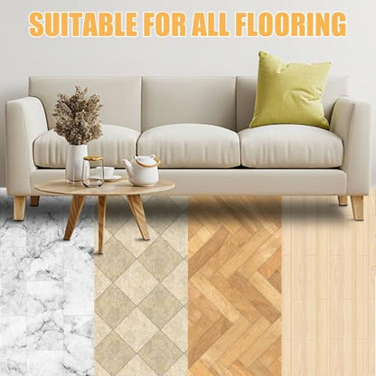 12PCS Non-Slip Furniture Pads for Hardwood Floors, 2'' X 2'' Cuttable Silicone Floor Pads for Furniture to Keep Furnitures from Sliding, No Adhesive Residue, Protecting Floors from Scratching