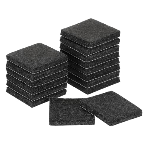 uxcell Furniture Pads, 16Pcs 1.25" - Square Self Adhesive Felt Furniture Pads, Floor Protectors for Furniture Feet Chairs Legs Hardwood Floors (Black) - color: Black, size: 1.25"