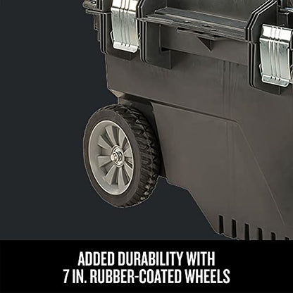 CRAFTSMAN 29-in. Rolling Tool Box with Wheels, Black, Plastic, Lockable (CMST24800) - style: 24 gallon Chest