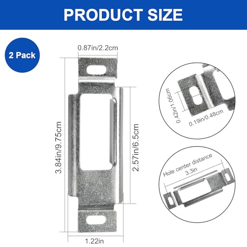 314301 RV Baggage Door Strike Plate, RV Luggage Door Latch Camper Latches for 5th Wheels, Travel Trailer and Motorhomes, Mobile Home Door Plate RV Entry Door Replacement Parts (2 Pack)