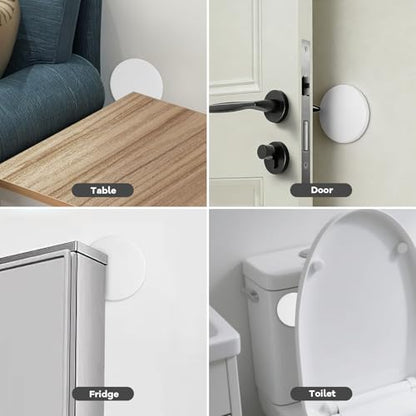 12 Pack 8cm White Door Stoppers for Wall, Self-Adhesive Shock Absorbent Bumpers, Wall Protector Pads for Door Knobs, Prevents Scratches and Damage, Noise Reduction
