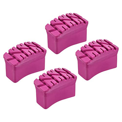 MECCANIXITY Ladder Non-Slip Feet Mat Steep Ladder Accessories Rubber Thicken Pad Cover Cushion for Ladder Protection Rose Red Pack of 4