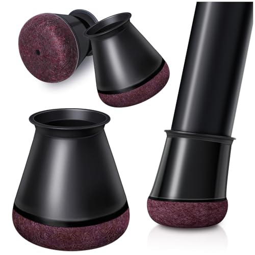 OCONDA 24PCS Chair Leg Floor Protectors Extra Small Round, Black Furniture Pads for Hardwood Floors, Silicone Chair Leg Cups with Wrapped Felt, Anti-Scratch, Reduce Noise, Fit: 0.5''-0.75'' - color: Black, size: Round S