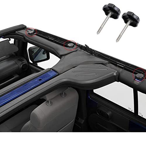 2 PCS Soft Top Window Frame Screws Door Surround Knobs with Pin Compatible with for 1997-2018 Jeep Wrangler TJ JK JKU Door Surrounds Screws Kit - size: Long 2 PCS