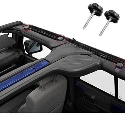 2 PCS Soft Top Window Frame Screws Door Surround Knobs with Pin Compatible with for 1997-2018 Jeep Wrangler TJ JK JKU Door Surrounds Screws Kit - size: Long 2 PCS
