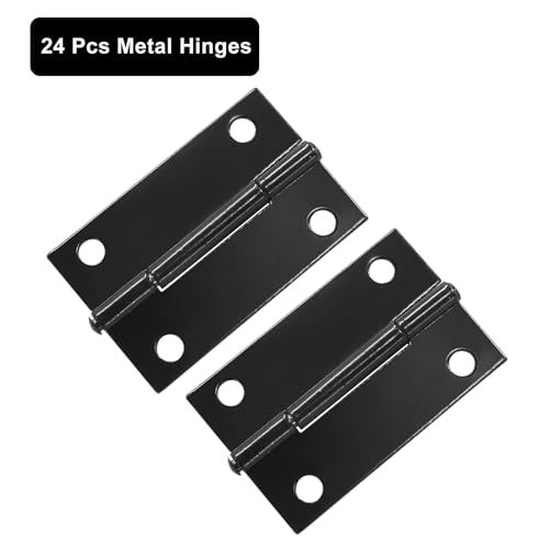 Murtenze 24 Pack 1.5 Inch Door Hinges, Black Butt Hinges with Mounting Screws - color: Black, size: 1.5 Inch - 24 PCS