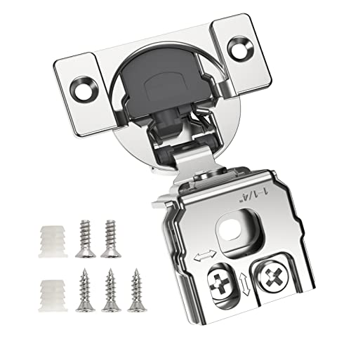Chibery 20 Pack 1-1/4" Overlay 3D Soft Close Concealed Hinge for Face Frame Door, Smooth Slow Self Closing Hinges, Satin Nickel, Hidden 105° Open Angle Stainless Steel Hinge for Kitchen Cabinet Door - color: 20 Pack, size: 1-1/4 inch Overlay