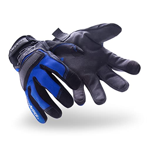 HexArmor Cut-Resistant Knuckle Patch Work Gloves | Chrome Series® 4018 | 3X-Large - color: Chrome Series Mechanic's+ 4018, size: 3X-Large (Pack of 1)