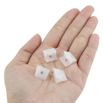 Oedema 150 Pcs Drawer Bracket Repair Wedges Fixing Mending Wedges Plastic 90 Degree Angle Code Corner Braces Fastener with Screws, White - color: White