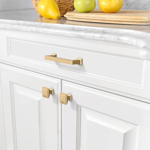 Amerdeco 10 Pack Champagne Bronze Cabinet Pulls 3-3/4 Inch(96MM) Hole Centers Kitchen Cabinet Handles Cabinet Hardware Kitchen Handles for Cabinets Cupboard Handles Drawer Pulls ZH0019 - color: Champagne Bronze, size: 3.75"/96mm Hole Center
