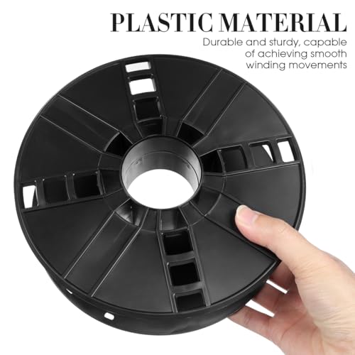 UKCOCO 2pcs Plastic Cord Cable Storage Reel, Lightweight Durable Organizer for Camping, Caravan, Motorhome, Black, 7.87x2.24x4.21inch
