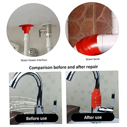 VALICLUD Pipe Sealing Tape Self Adhesive Silicone Rubber Flexible Sealant for Plumbing Repairs Stop Leaks Resistant to Compression and Weathering Red