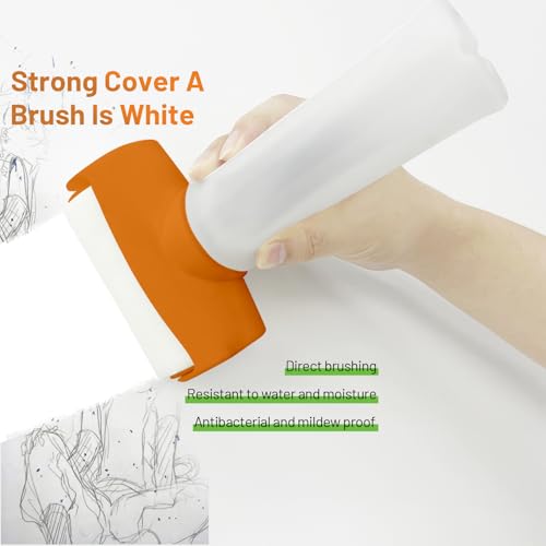 White Paint for Walls, Touch up Paint for Wall with Roller Brush Walls Repair Tool, for Remove Graffiti, Scratches, Stains, Yellowing, Pintura Blanca para Pared