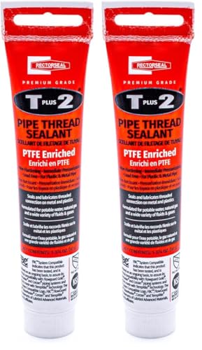 Rectorseal 23710 1-3/4-Ounce Tube T Plus Pipe Thread Sealant, White (Pack of 2) - size: 1.75 Oz. (Pack of 2), style: Thread Sealant
