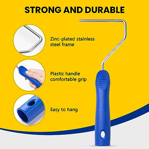 Mister Rui Paint Roller Kit, 16 Pack, 4 Inch Microfiber Paint Rollers, Small Paint Roller Covers, Disposable Paint Tray Liner and Frame, Mini Rollers for Painting Walls, Doors, Cabinets - size: 4 Inch,16 Pack