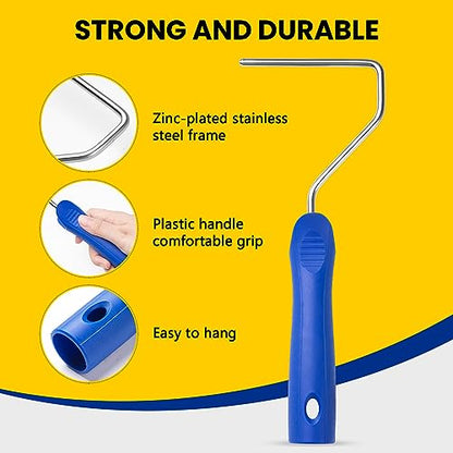 Mister Rui Paint Roller Kit, 16 Pack, 4 Inch Microfiber Paint Rollers, Small Paint Roller Covers, Disposable Paint Tray Liner and Frame, Mini Rollers for Painting Walls, Doors, Cabinets - size: 4 Inch,16 Pack