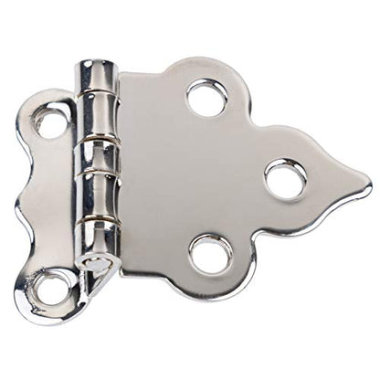 Nickel Plated Offset Boone or Sellers Cabinet Hinge | Pack of 2 | Hoosier Type Cabinet Reproduction Hardware | UA-205-HPN (1)