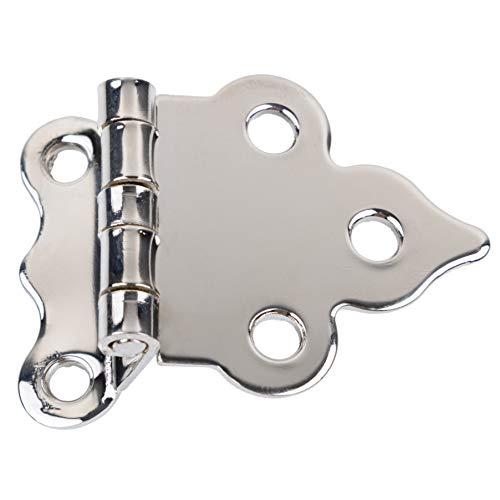 Nickel Plated Offset Boone or Sellers Cabinet Hinge | Pack of 2 | Hoosier Type Cabinet Reproduction Hardware | UA-205-HPN (1)