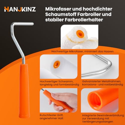 Paint Roller, 2 Inch Small Paint Roller Kit with High-Density Foam Paint Roller, Microfiber Paint Rollers, Paint Tray, Paint Tray Liner, Roller Frame, Pack of 19 - size: 2 Inch Kit, 19 Pack