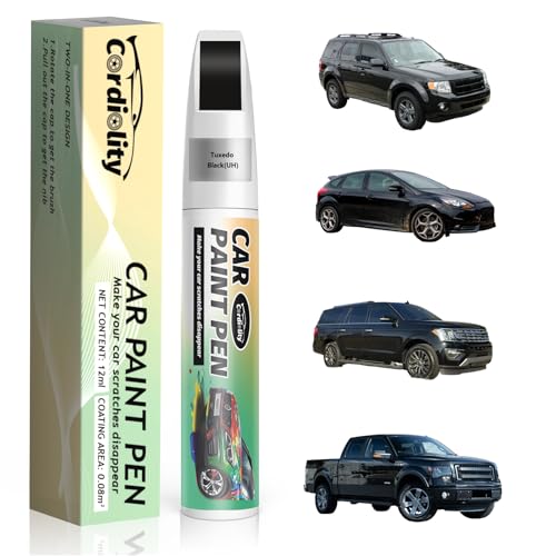 Car Touch Up Paint Tuxedo Black(UH) for Ford, Color Accurate Car Scratch Repair Remover Pen Fix Auto Paint Chips and Nicks - color: Tuxedo Black(UH)for F-Series/Fusion/Taurus X/Taurus/Edge/Expedition/Flex/Escape/Explorer/Fiesta/Focus/C-MAX/Transit