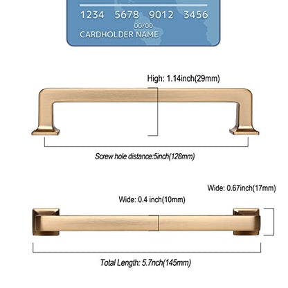 9BUILD 6 Pack 5 Inch Cabinet Handles - Champagne Bronze Cabinet Pulls for Kitchen & Dresser Drawers - color: Champagne Bronze, size: 5"/128MM Hole Center, style: 6 Pack