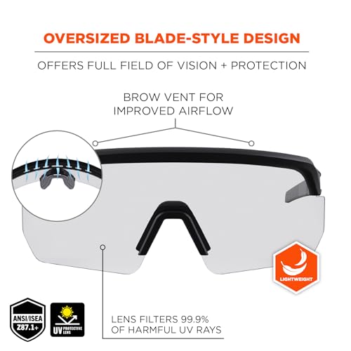 Ergodyne Skullerz AEGIR Anti Scratch Safety Glasses, Anti-Fog, ANSI z87.1 - color: Clear Lens