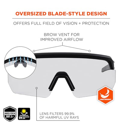 Ergodyne Skullerz AEGIR Anti Scratch Safety Glasses, Anti-Fog, ANSI z87.1 - color: Clear Lens
