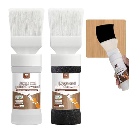 6.35 fl oz Wood Touch-Up Paint for Doors, Cabinets, Furniture & Metal Surfaces | Multi-Surface Scratch Repair | Quick-Drying Formula | Easy Application,White+Black - color: White+Black