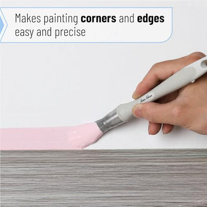 Bates- Trim Paint Brush, 3 pcs, 5/8”, 3/4” and 1”, Ergonomic Handle, Grey Theme, Trim Brushes for Painting - color: Grey Theme