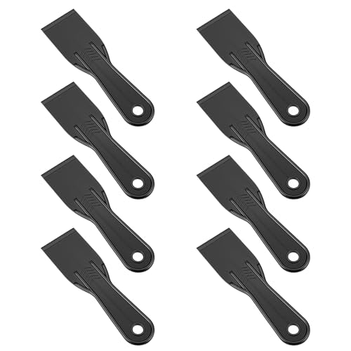 8 PCS Plastic Putty Knife Set, 2-Inch Flexible Plastic Scraper Tools for Spackling, Drywall Repair, Patching, Plastering, Caulking, Wallpaper Removal