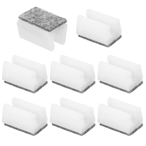 PATIKIL 8pcs Rectangle Chair Leg Cover with Felt Pad, 8mm Slide Smoothly No Scratches No Noise Furniture Feet Hardwood Protectors Tips Floor Glides Tubing Caps for Office,White Grey - color: White Grey, size: 8MM