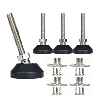 Adjustable Furniture Leg Levelers with Self-Tapping Screws, 1.25"-4" Height Range, 132 lbs Capacity per Leg (M8,3 Height,1.54" Diameter) - size: M8,3" Height,1.54" Diameter