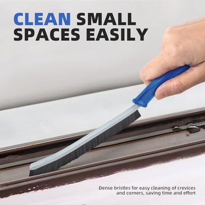 FOOGWEE Hard Bristle Crevice Cleaning Brush - Cleaning Supplies - Grout Cleaning Brushes for Household Use - Crevice Cleaning Tool for Bathroom, Home and Kitchen (3, Blue) - color: Blue