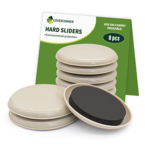 Furniture Sliders for Carpet 8 PCS - 4 3/4 inch Furniture Moving Slider Chair Legs Floors Protectors– Move Your Furniture Easy & Safely(for Carpet) - size: 8 Pcs 4 3/4 Inch Beige