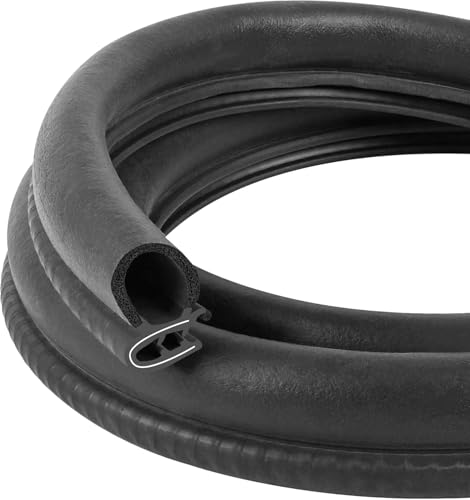 Automotive Door Weather Stripping 10Ft Car Door Rubber Edge Trim Seal Strip Gasket with Side Bulb for Car Bus Camper Boat RV Truck Doors - color: 10Ft