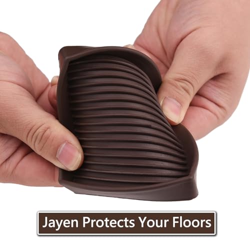 2x2 Square Rubber Furniture Caster Cups, Anti-Sliding Furniture Pads Bed Stopper Floor Protectors with Grip - Protect Any Flooring - size: 4 Pcs Brown