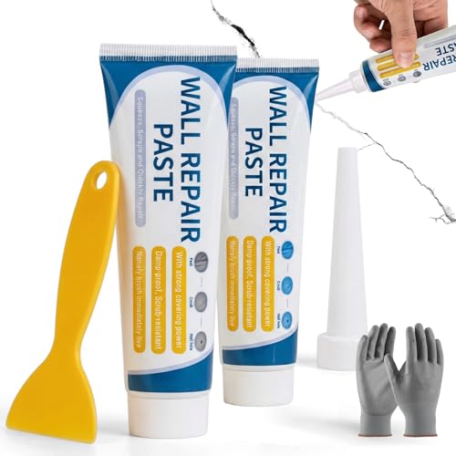 Wall Mending Agent Repair Kit with Scraper Nozzle Extender, 2026 New Drywall Hole Repair Kit, Efficient Wall Repair Paste Filler for Holes & Cracks, Nail Holes, Dents & Small Damage, 5.3oz (2 Pack) - color: 2 Pack