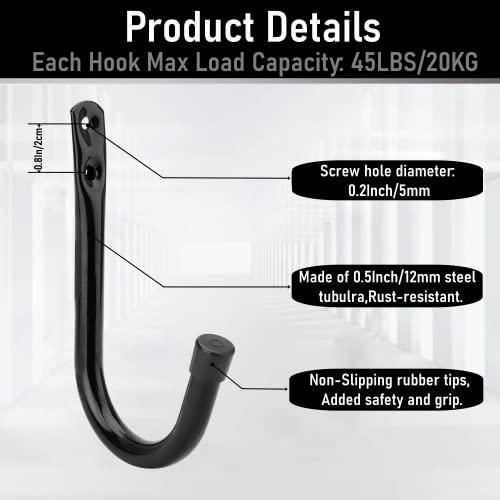 Garage Hook, 20Pcs Wall Mount Utility Hooks, 3.5Inch Heavy Duty Storage J Hanger