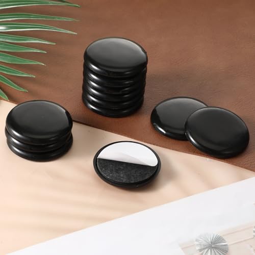 12Pcs Furniture Sliders for Carpeted Floors, 2-inch Stick Furniture Movers Self Adhesive Chair Gliders for Easy Moving on Carpet and Hardwood Floors(Black)